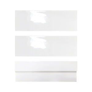 A white strip of paper with three different sides.