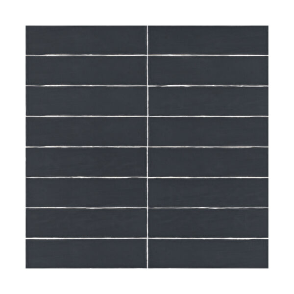 A black tile floor with white lines on it