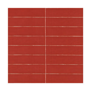 A red tile wall with a row of lines.