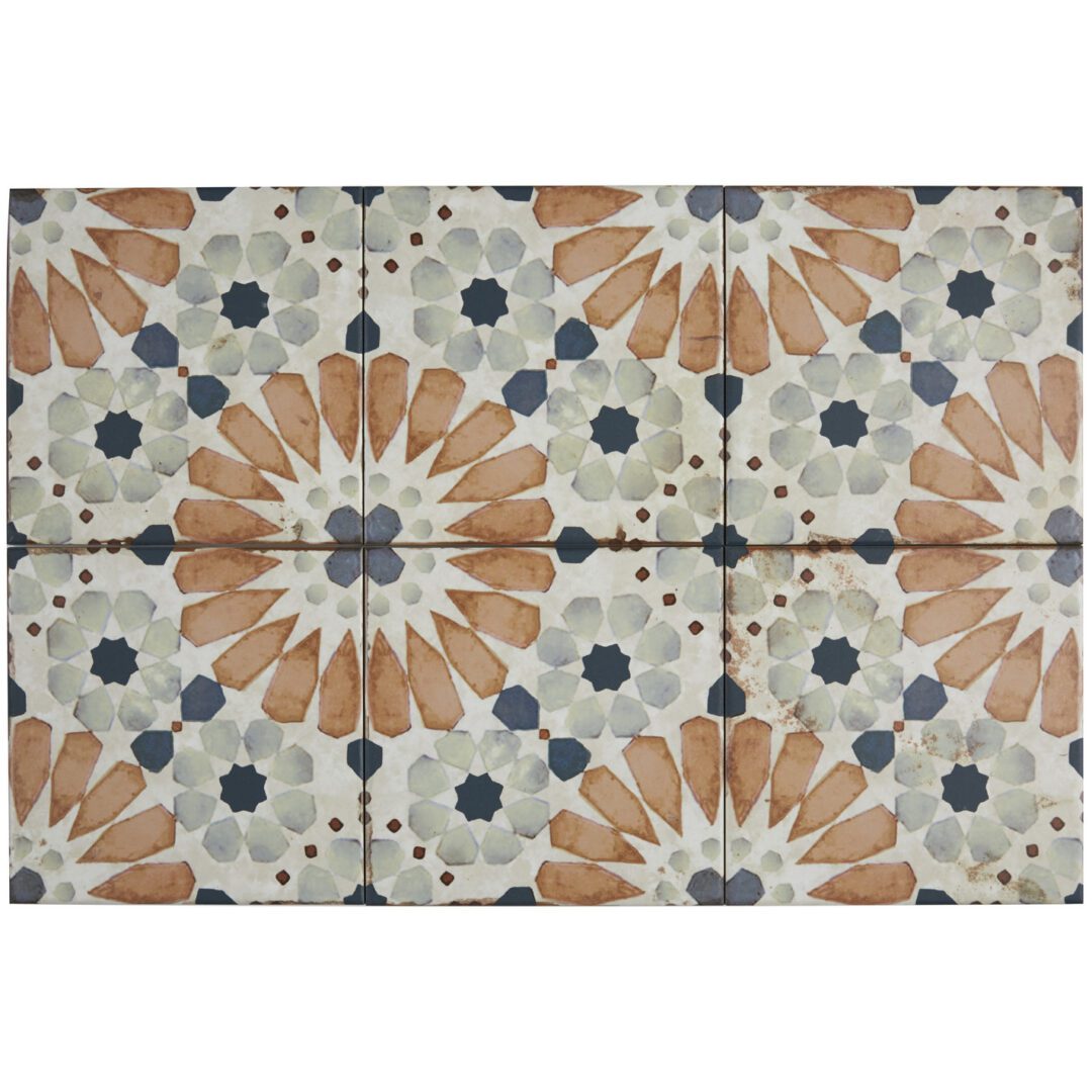 Retrospectives Covent Gardens 8"x8" Decorative Porcelain Floor Tile (Box of 13 Pieces) - Image 4