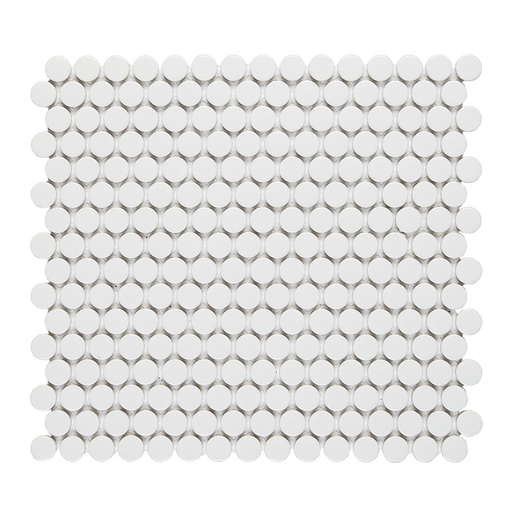 A white tile with silver lines on it.