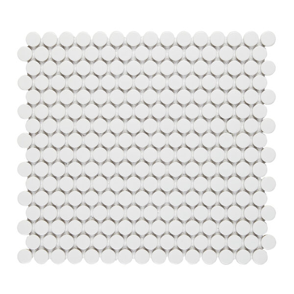 A white tile with silver lines on it.