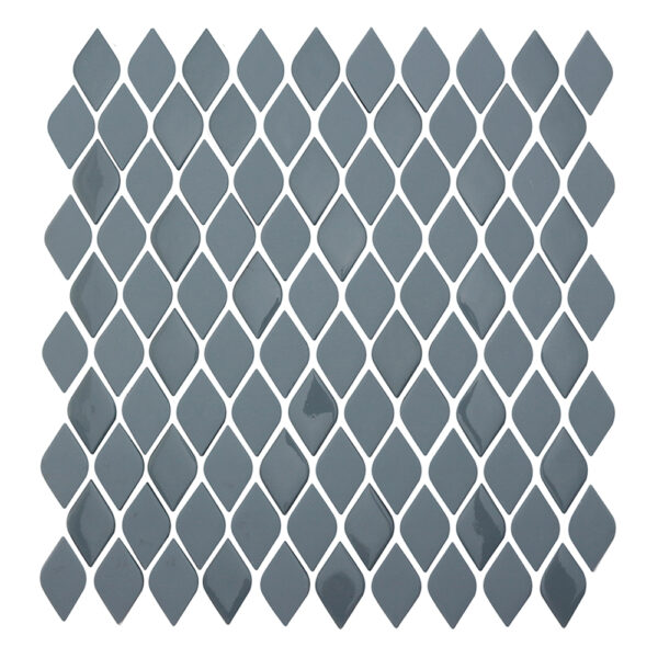 A gray tile floor with a diamond pattern.