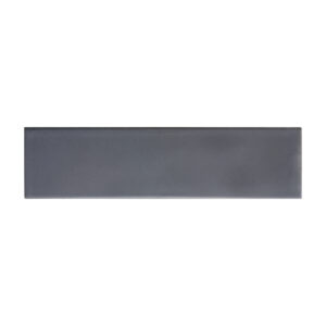 A gray strip of paper on top of a white surface.