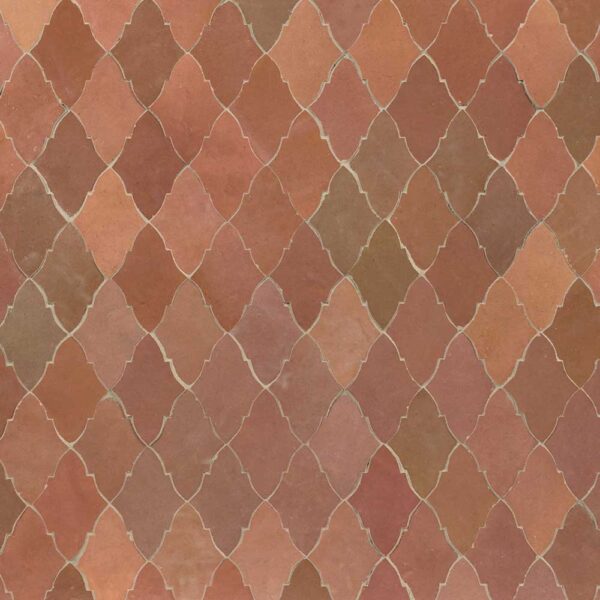 A brown and red tile pattern with a diamond design.