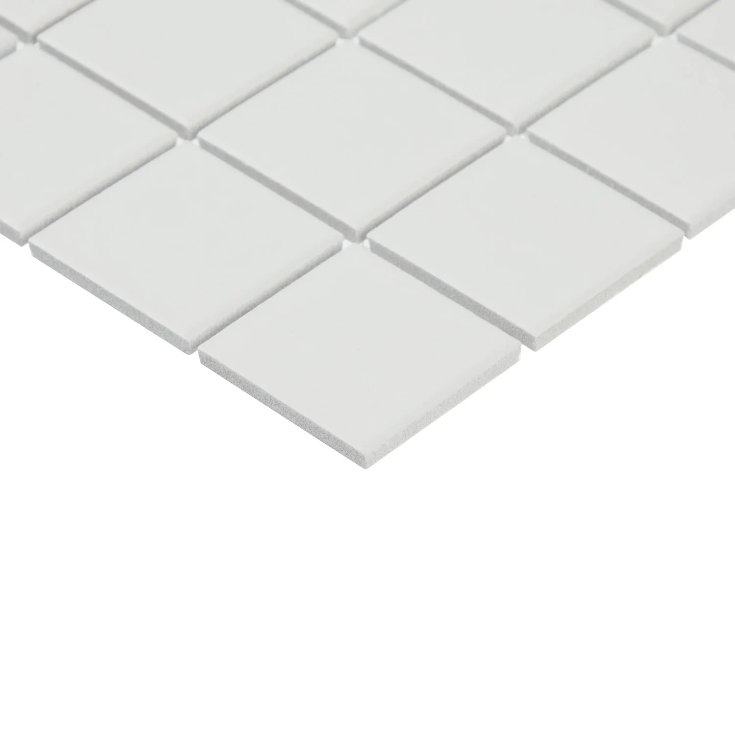 Basics White 2"x2" Matte Mosaic on 11.9"x11.9" Mesh-Mounted Sheet - Image 2