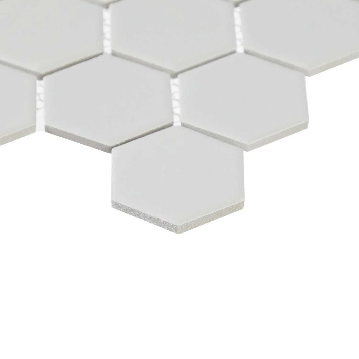 Basics White 2" Hex Matte Mosaic on 10.9"x12.7" Mesh-Mounted Sheet - Image 2