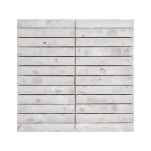 Terrazzo Studio Cloud Drift 1"x6" Fluted Terrazzo Mosaic on 11.73"x11.97" Mesh-Mounted Sheet