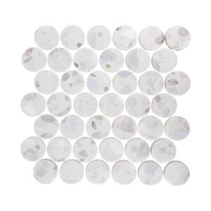 Terrazzo Studio Cloud Drift Circles Terrazzo Mosaic on 11.81"x11.97" Mesh-Mounted Sheet