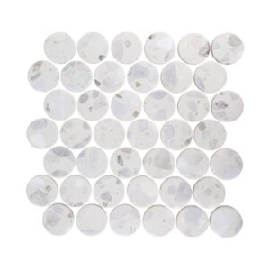 Terrazzo Studio Cloud Drift Circles Terrazzo Mosaic on 11.81"x11.97" Mesh-Mounted Sheet