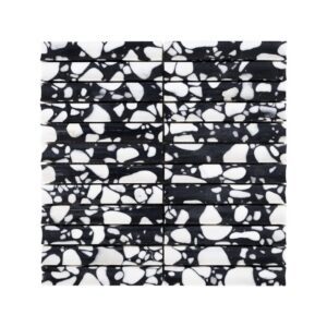 Terrazzo Studio Midnight Market 1"x6" Fluted Terrazzo Mosaic on 11.81"x11.97" Mesh-Mounted Sheet