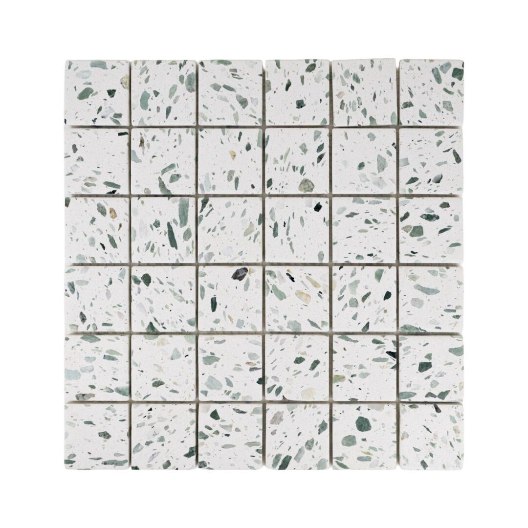 Terrazzo Studio Palm Picnic 2x2 Terrazzo Mosaic on 11.81"x11.81" Mesh-Mounted Sheet