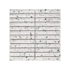 Terrazzo Studio Palm Picnic 1"x6" Fluted Terrazzo Mosaic on 11.73"x11.97" Mesh-Mounted Sheet