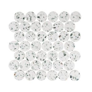 Terrazzo Studio Palm Picnic Circles Terrazzo Mosaic on 11.81"x11.97" Mesh-Mounted Sheet