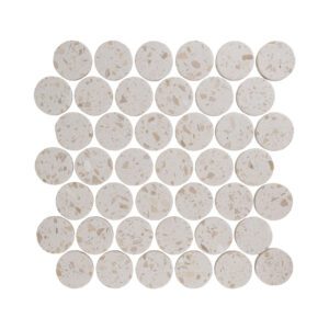 Terrazzo Studio Garden Glow Circles Terrazzo Mosaic on 11.81"x11.97" Mesh-Mounted Sheet