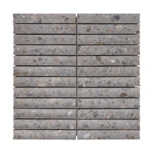Terrazzo Studio River Walk 1"x6" Fluted Terrazzo Mosaic on 11.73"x11.97" Mesh-Mounted Sheet