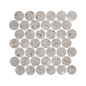 Terrazzo Studio River Walk Circles Terrazzo Mosaic on 11.81"x11.97" Mesh-Mounted Sheet